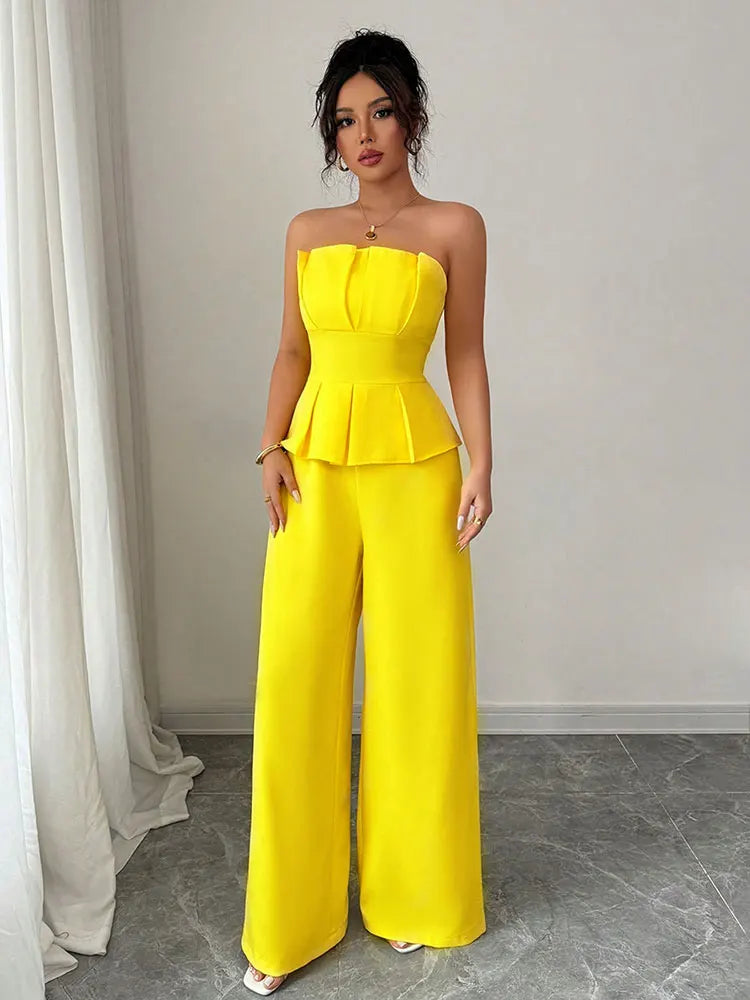 Women's Vest Trousers Tow Piece Summer New Fashion Streetwear Zippers Crop Top Casual Slim Trousers Solid Sexy Backless Clothing