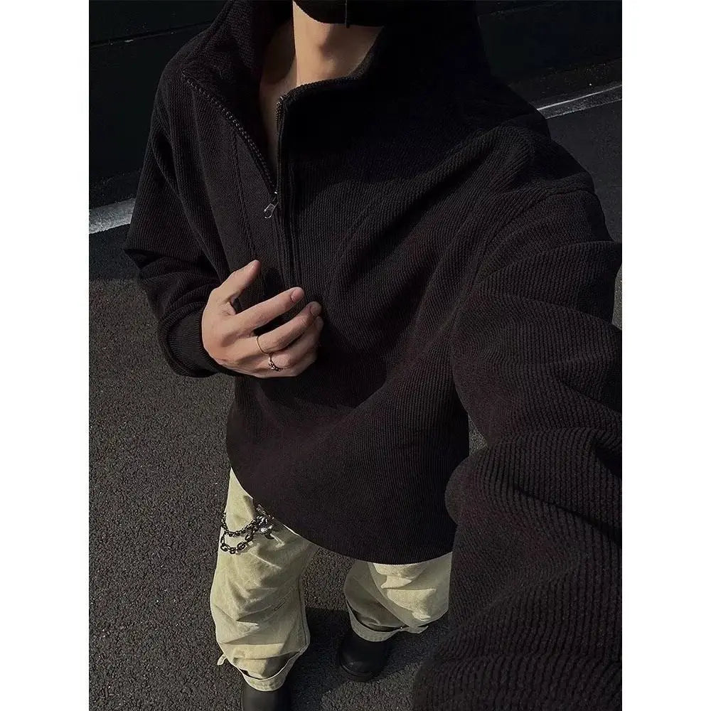 Men's new wool coat in autumn and winter 2025 fashion trend solid color stand collar versatile button jacket men