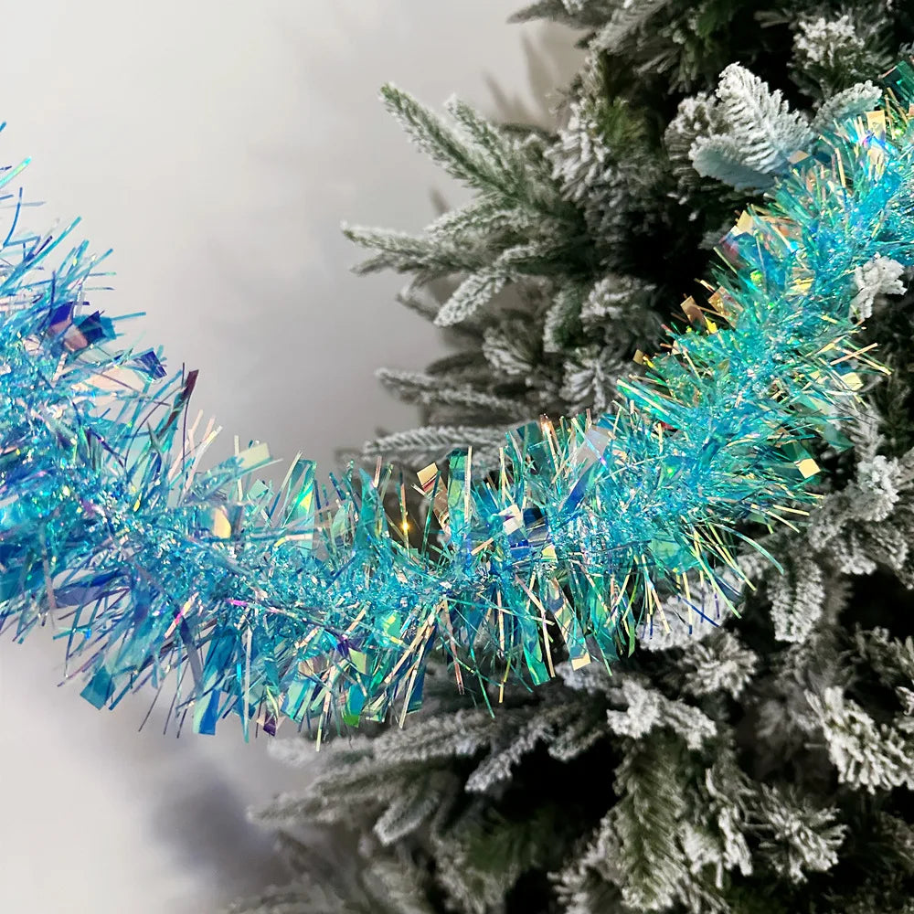 Christmas Tree Decorations Christmas Tinsel Garland Metallic Shiny Garland for Christmas Home and Living Room Decoration