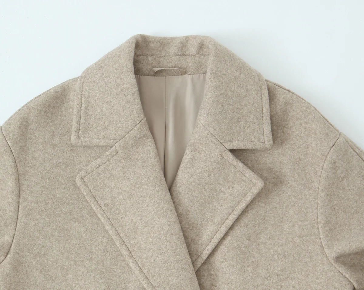 Women Winter Luxury Long Coats Solid Warm Soft Wool Long Coat Women High Street Loose Casual Double Breasted Overcoat 2025