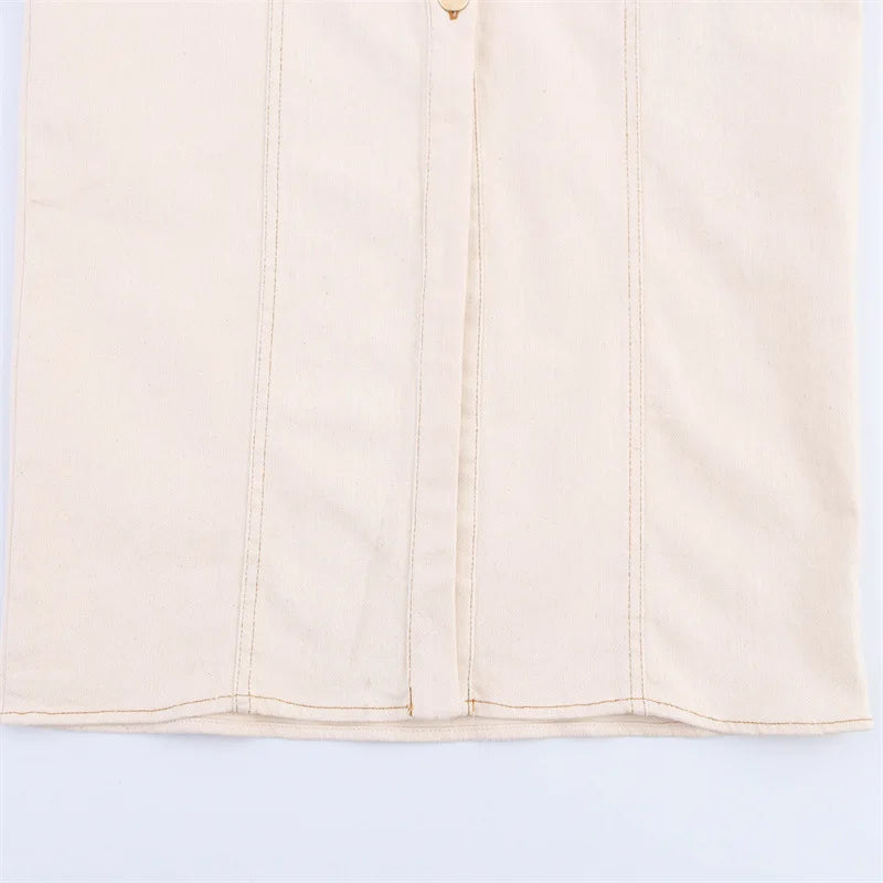 New Dresses 2025 Woman Fashion SummerSlim Denim Skirt Women's Clothing V-neck Tops