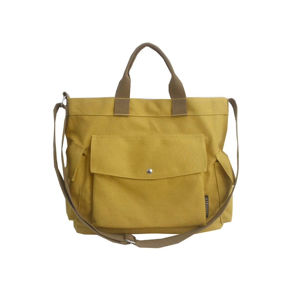 Women's School Messenger Bags For Women Shoulder Ladies Designer Handbag Solid Large Capacity Casual Canvas Shoulder Female Bags