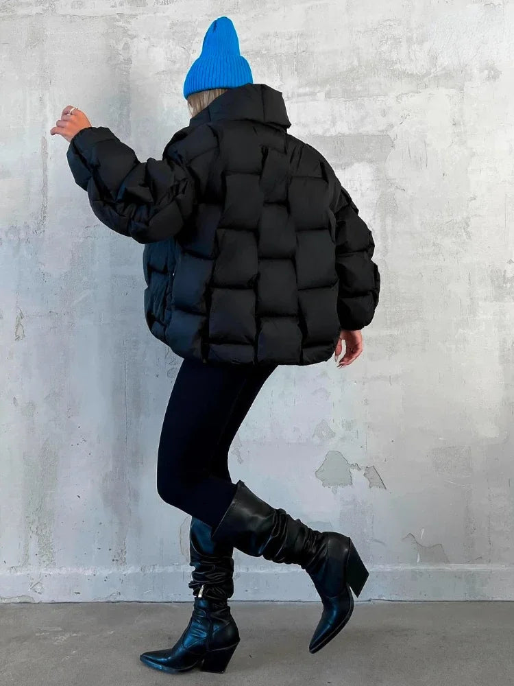 Winter Jackets for Women 2025 Thick Warm Loose Fashion Quilted Jacket Female Interchange High Street Green Baggy Puffer Coat
