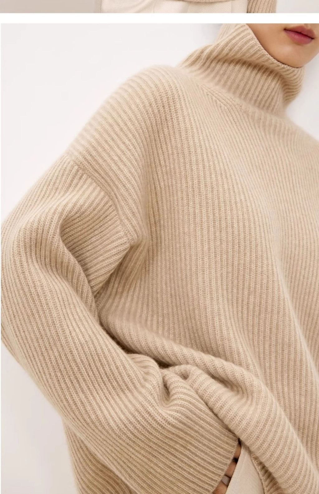Women's High-Necked Cashmere Sweater Loose Padded Bottoming Pullover Autumn Winter Warm Lazy Wind Style 100% Pure Wool
