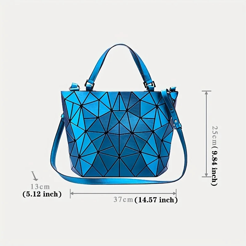 Women Handbag Tote Bag Ladies' Large-capacity Shoulder Bags Geometric Handbag Matte Bucket Bag Women Folding Crossbody Bag
