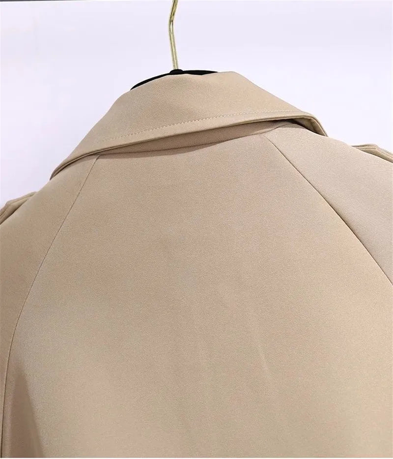 Trench Coat Women's Suit Collar Coat 2025 New Spring Autumn Female Long Jacket Waist Temperament Popular Windbreaker Overcoat