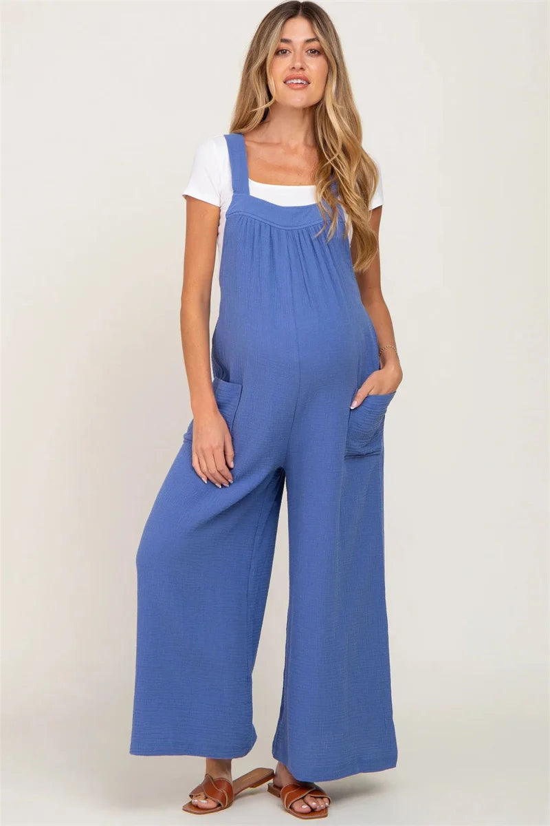 Maternity Clothes Cargo Pants Pregnant Women Clothing Wide-leg Overall Lace-up Mother Trousers Casual Maternity Workwear Pants