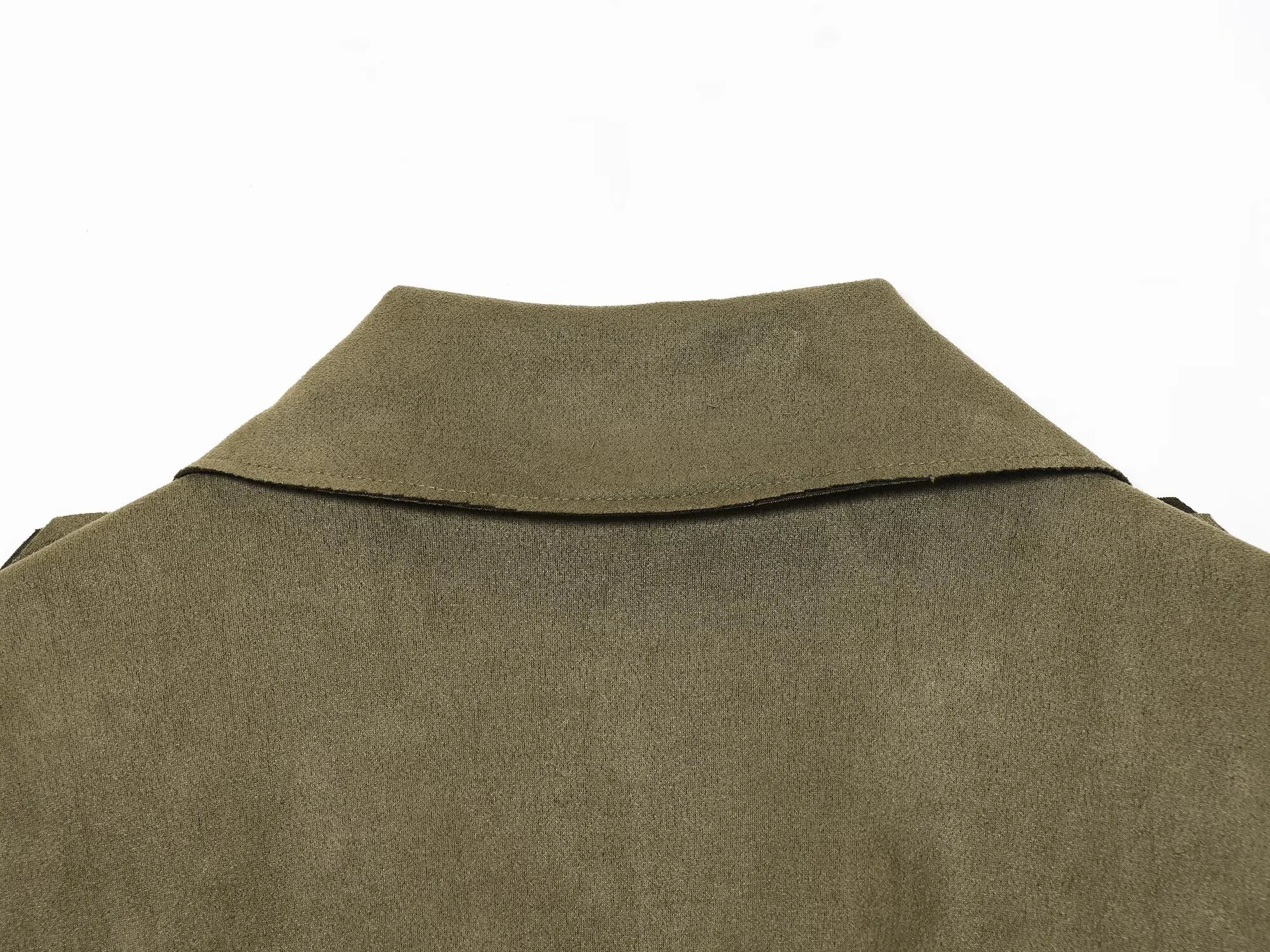 2025 Winter New Women's Casual Fashionable Simple Lapel Double-Breasted Long Trench Coat with Belt and Suede