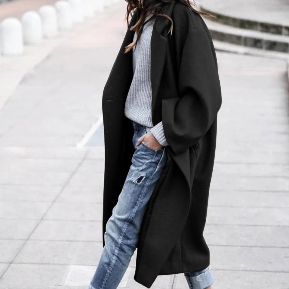 Woman Long Coat Fashion Korean Preppy Style Retro Versatile Windbreaker Casual Warm Woolen Coat  2025 Autumn Women Coat  Fashion