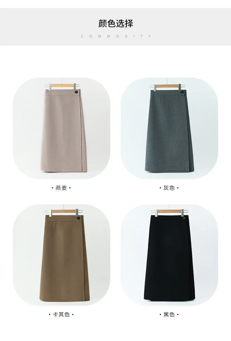 2025 Women's 100% Cashmere Thick Double sided Skirt Classic Multi functional Fashion Suitable for Business