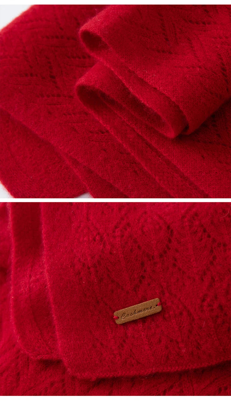 Scarf Cashmere 2025 Winter New Women's Fashion Style Skin friendly Knitted Warm Soft Scarf
