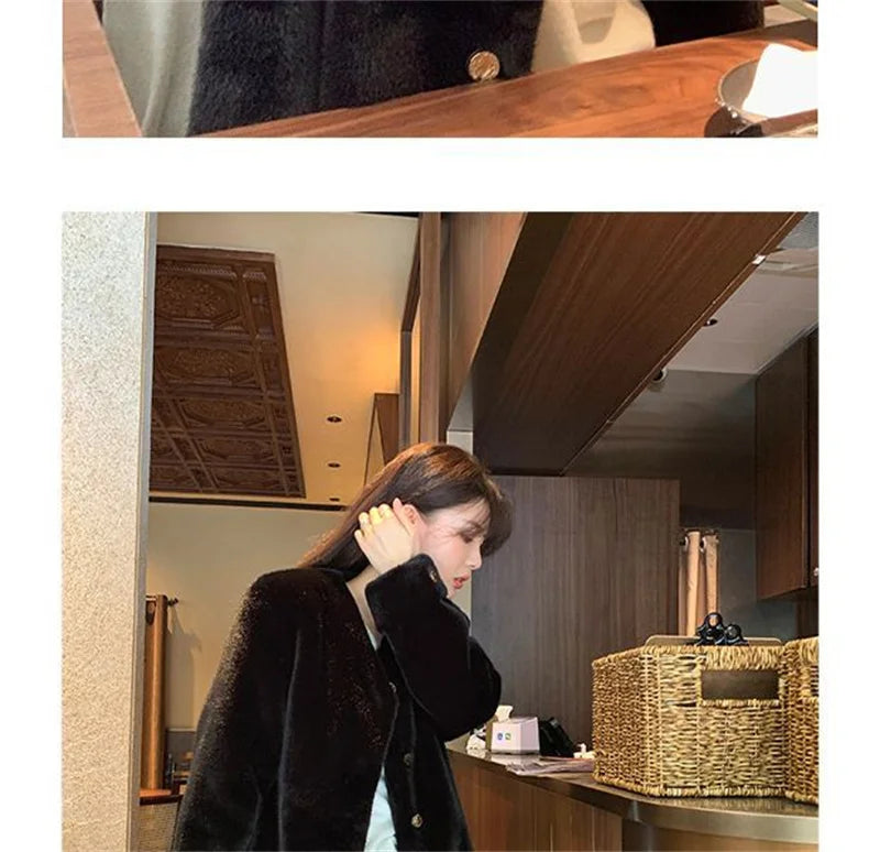 Women's Coat  Women's fur Coat New Fashion Mink fur Coat Women's Autumn and Winter new Fur Short Ladies Wind Chaebol Daughter