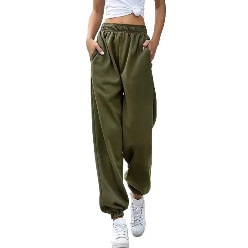 High Waist Casual Sporty Women's Pants Fashionable Home Wear Long Trousers Women's Loose Fit Sweatpants Versatile Trousers