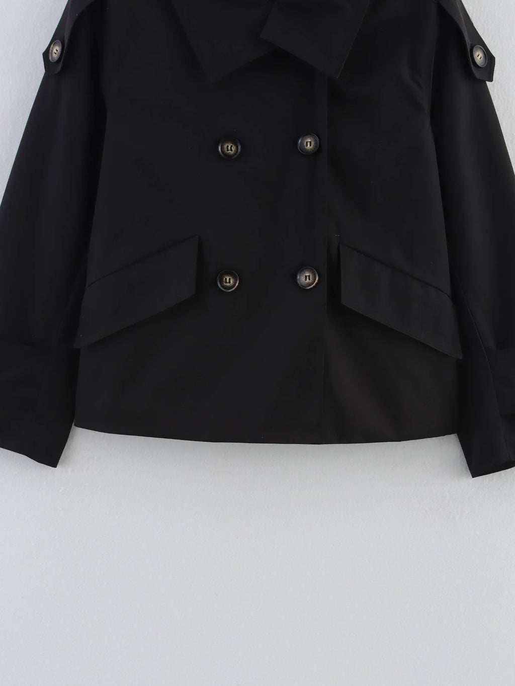 Trench Lady Coat Long Sleeve Coats Woman Jackets Casual Black Urban Classic Elegant New Denim Solid Cropped Outerwears