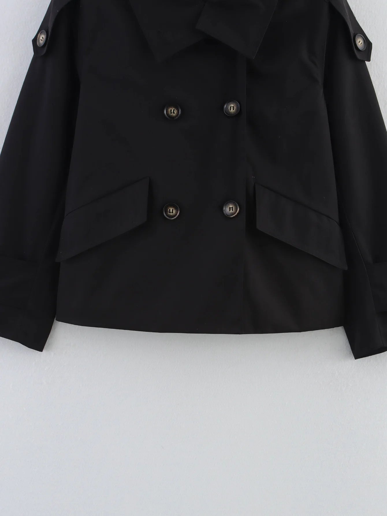 Trench Lady Coat Long Sleeve Coats Woman Jackets Casual Black Urban Classic Elegant New Denim Solid Cropped Outerwears