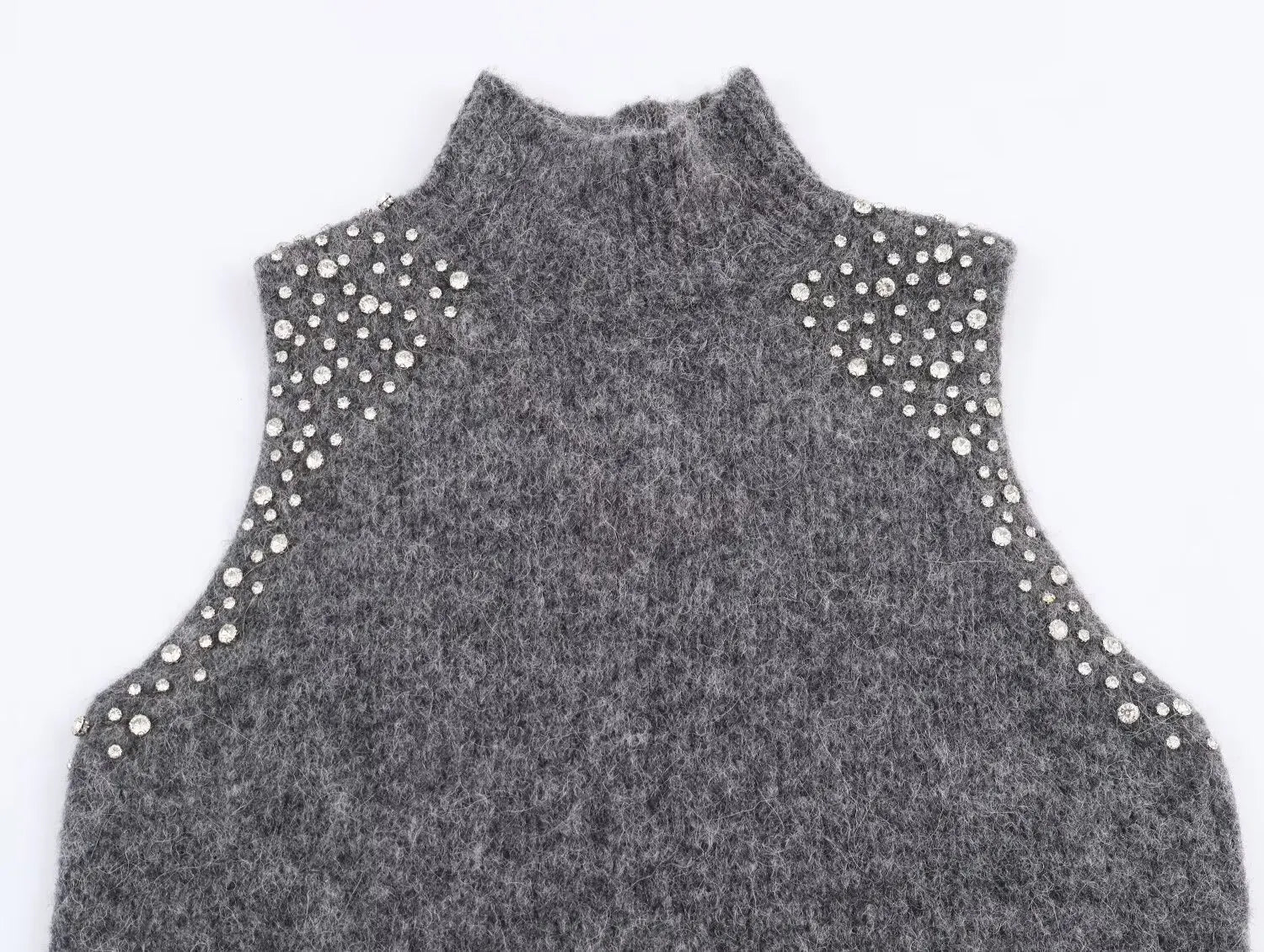 Women Vest 2025 Women Autumn New Fashion O-Neck Sleeveless Jewelry Decoration Pullover Women Elegant Hight Street Top