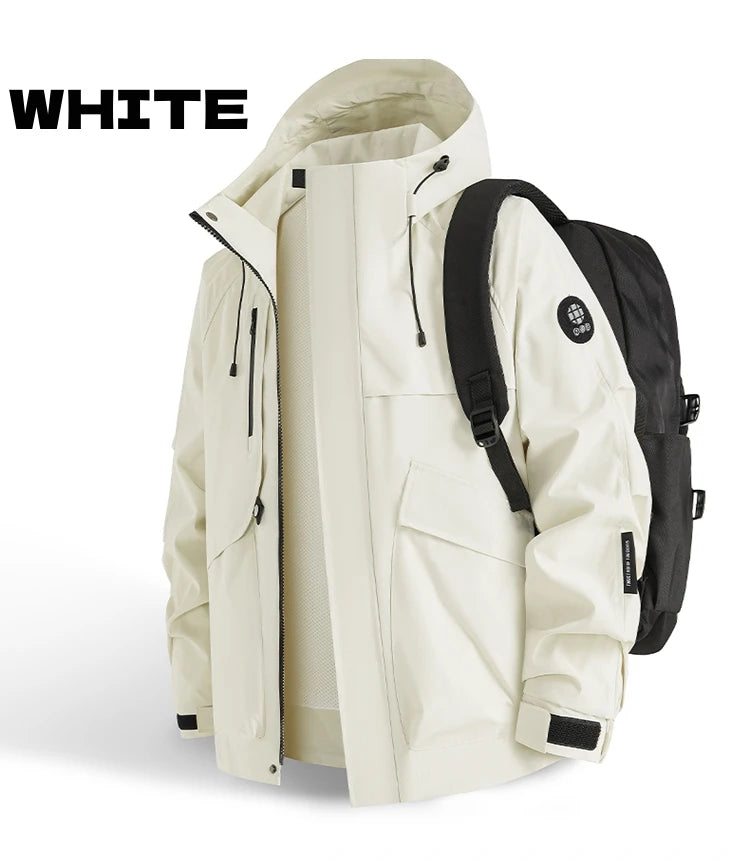 2025 Man Mountaineering Jacket Windproof Waterproof Hiking Jackets for Men Fashion Hip Hop Design Casual Oversize Outdoors Coat