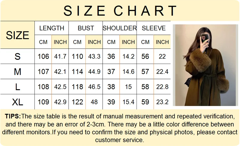 2025 Spring Women Drouble Breasted Woolen Coat Loose Style Cashmere Winter Clothes Long Coats Tops New