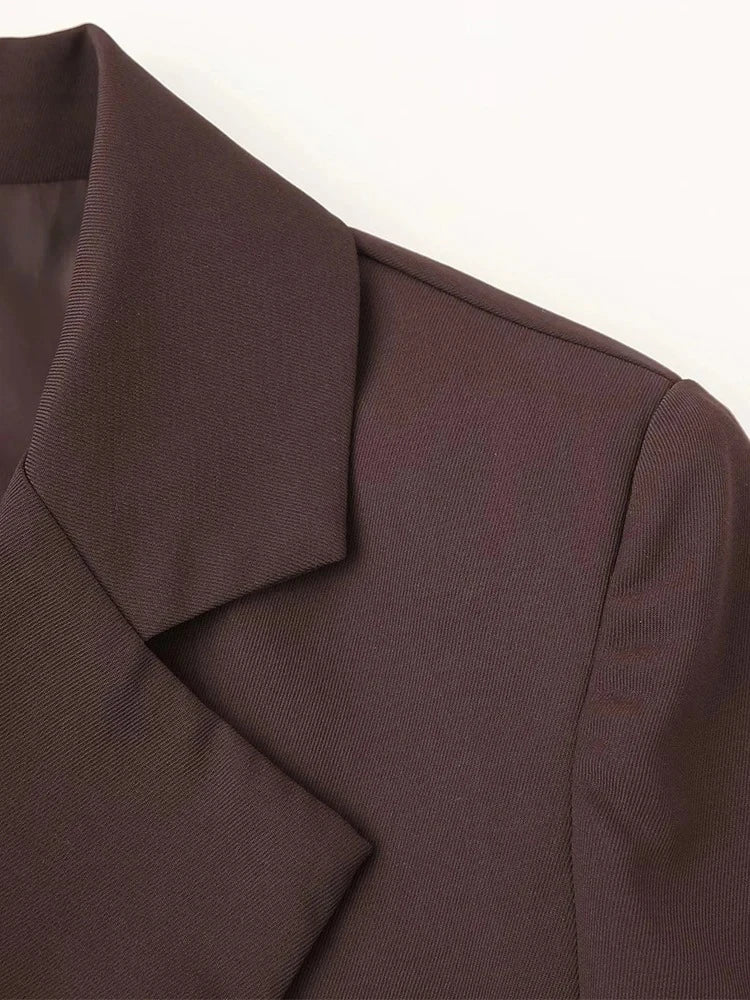 Women's Fashion 2024 Fall and Winter New Elegant Chic Slim Shape Solid Color Long Sleeve Lapel Button Blazer