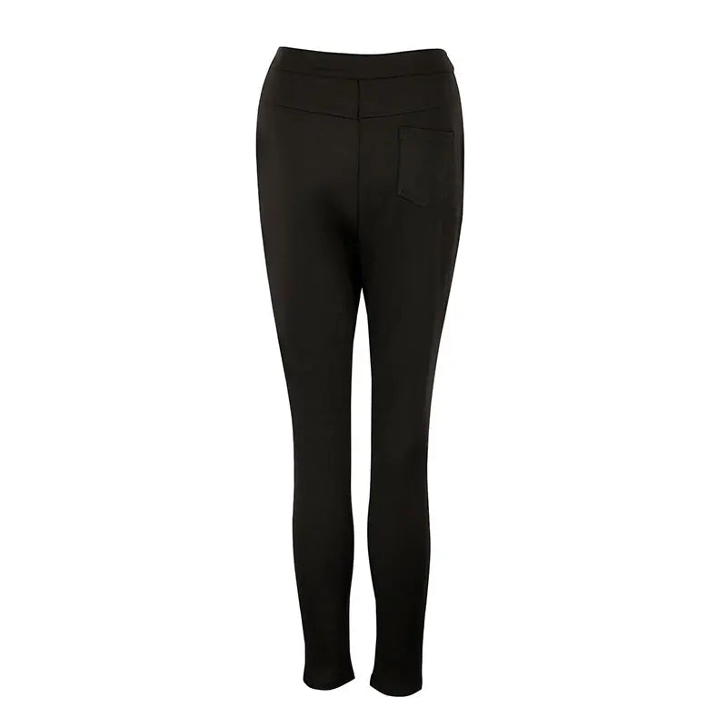 Women Trousers Summer Streetwear Fashion Pockets Button Black Sexy Trousers Casual Slim Elegant Female Versatile Pants Clothing