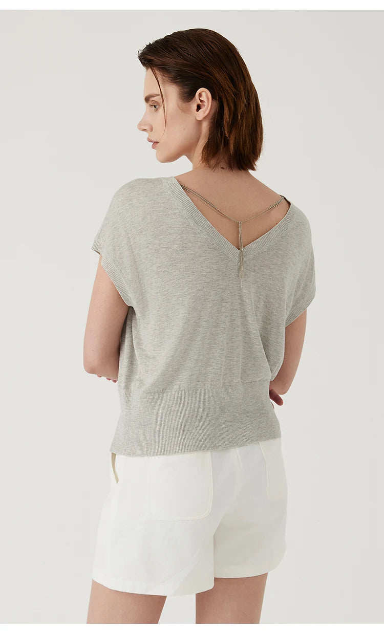 BG3511194  Ladies Clothes can be worn on both sides Summer Sweaters for Women Wool Silk Tops Women's Clothing Tshirt