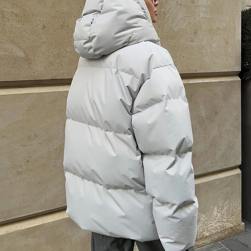 2024 Women Winter Coat Long Sleeve Hooded Thick Cotton Down Coat Women Tops Loose Style Warm Jacket Coat Casaco Feminino