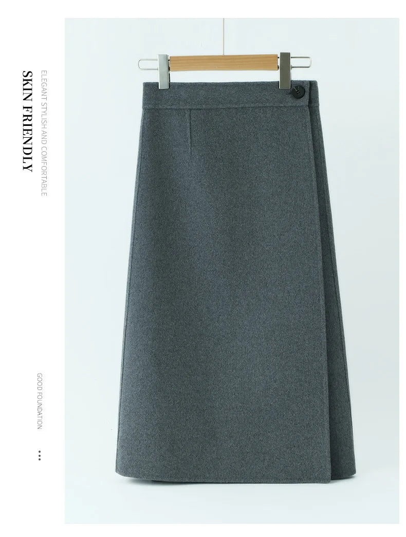 2025 Women's 100% Cashmere Thick Double sided Skirt Classic Multi functional Fashion Suitable for Business