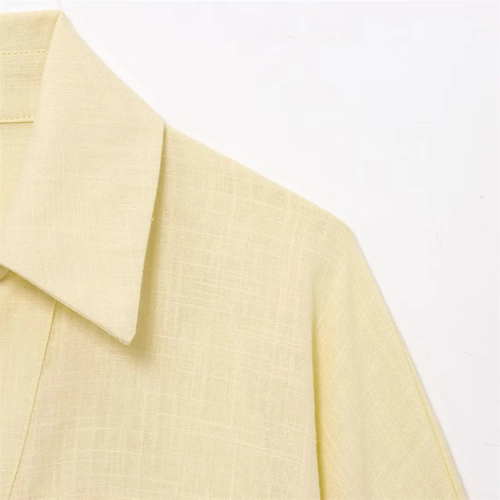 Women's shirt with collar and wide sleeves simple and casual temperament summer new style shirt