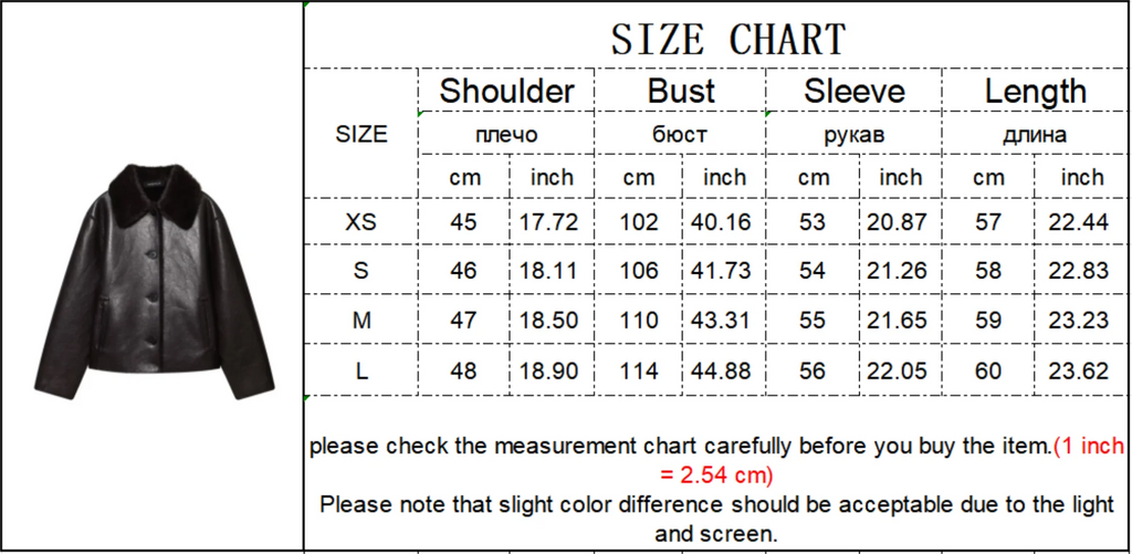 Winter Women New Double-sided Fleece Leather Jacket Fashion Reversible Lapel Single Breasted  Short Coat Retro Pocket Outwear