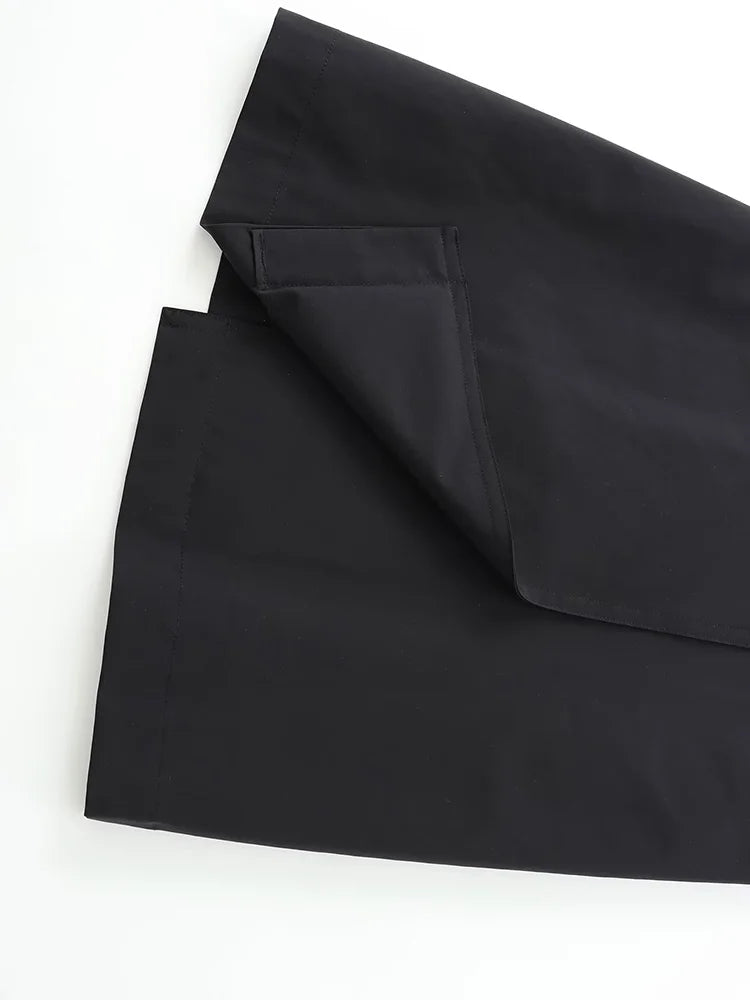 2024 Autumn Winter New Women Casual Long Woolen Coat Retro Solid Color Ladies Lapel Double Breasted Jacket Female Belt Jacket