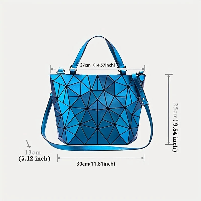 Women Handbag Tote Bag Ladies' Large-capacity Shoulder Bags Geometric Handbag Matte Bucket Bag Women Folding Crossbody Bag