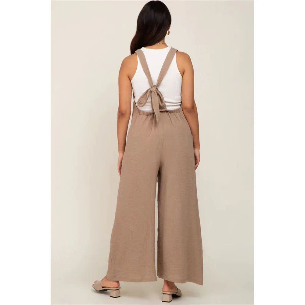 Maternity Clothes Cargo Pants Pregnant Women Clothing Wide-leg Overall Lace-up Mother Trousers Casual Maternity Workwear Pants