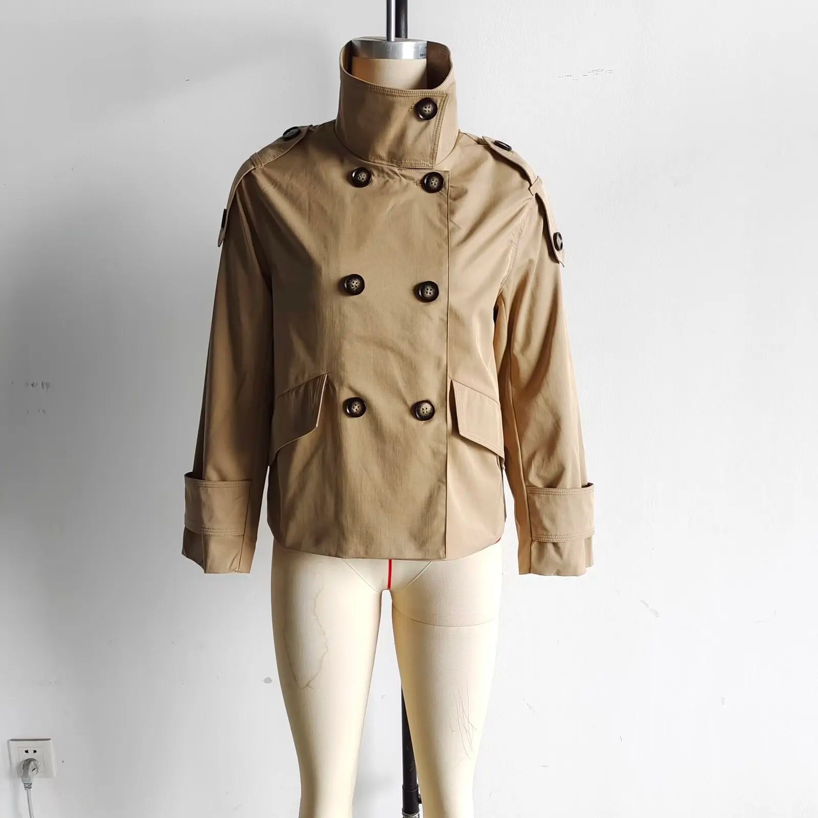 Trench Lady Coat Long Sleeve Coats Woman Jackets Casual Black Urban Classic Elegant New Denim Solid Cropped Outerwears