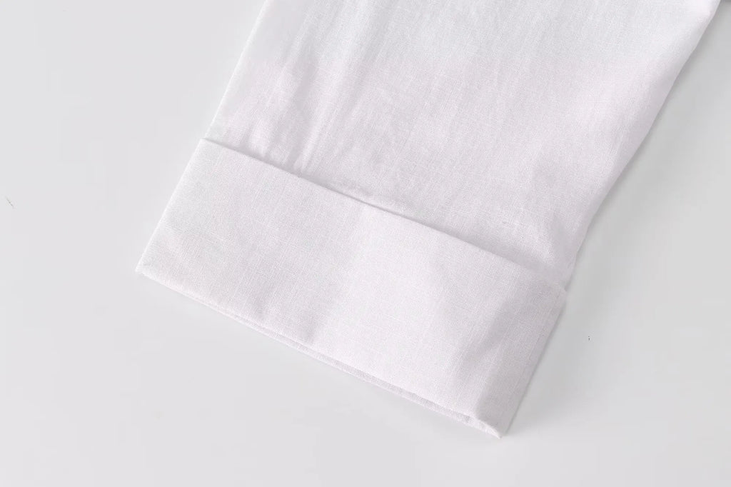 2025 Women Yellow Shirt Fashion Cotton Linen Wide-sleeved Short Shirt Single-breasted Casual Loose Blouse Mujer Roupas