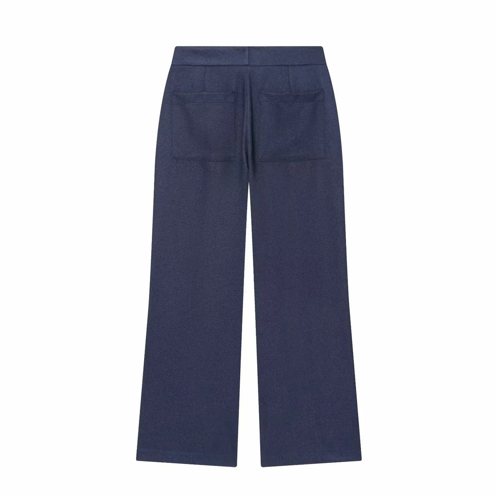 Women Winter  Autumn New Products Women's Clothing Long-sleeved Lapel Short Jacket Top Edge Straight Leg Pants Suit