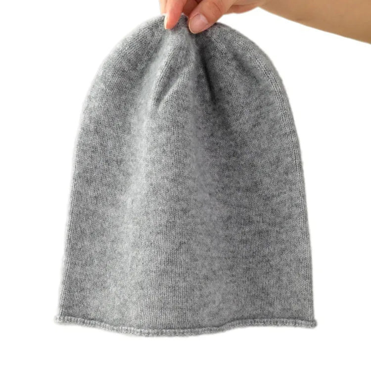 100% pure goat wool hat in winter men and women couples knitted piles of hats to keep warm and versatile