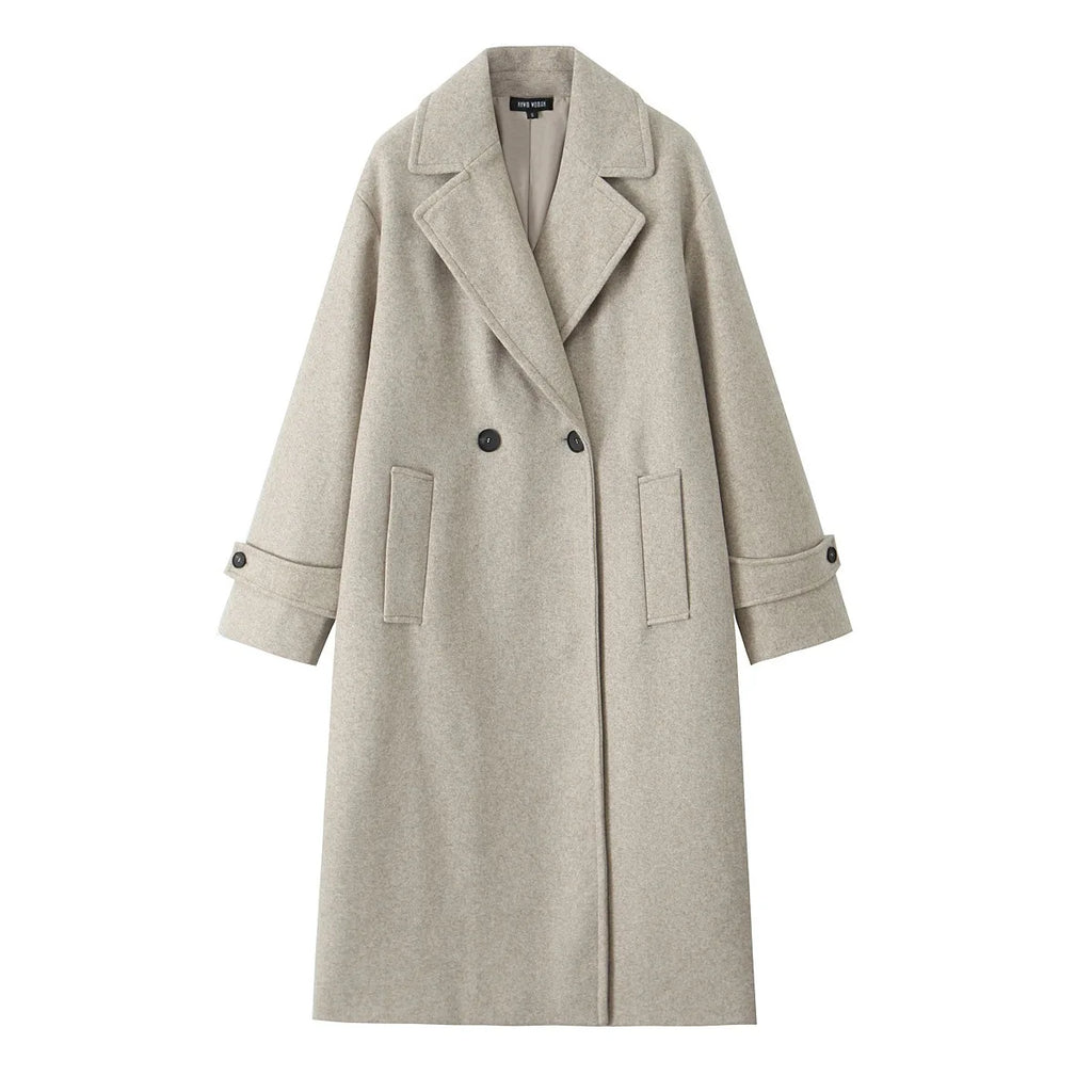 European and American Women's Clothing, New, Soft Loose Lapel Long-sleeved Coat and Coat