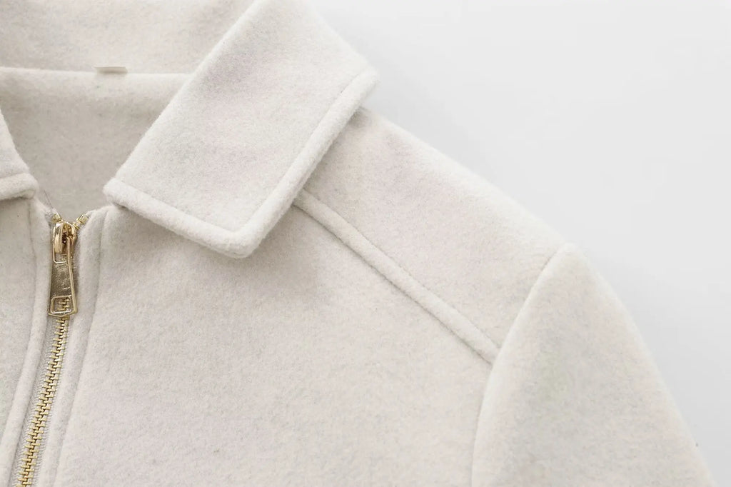 Women's Zipper Jacket Coat New Winter Long Sleeve Pocket Outerwear Coat Short Street Elegant Women's Jacket