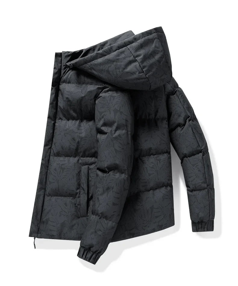 Men's coat  winter cotton padded jacket with hood  warm camouflage  thickened and down down cotton padded jacket