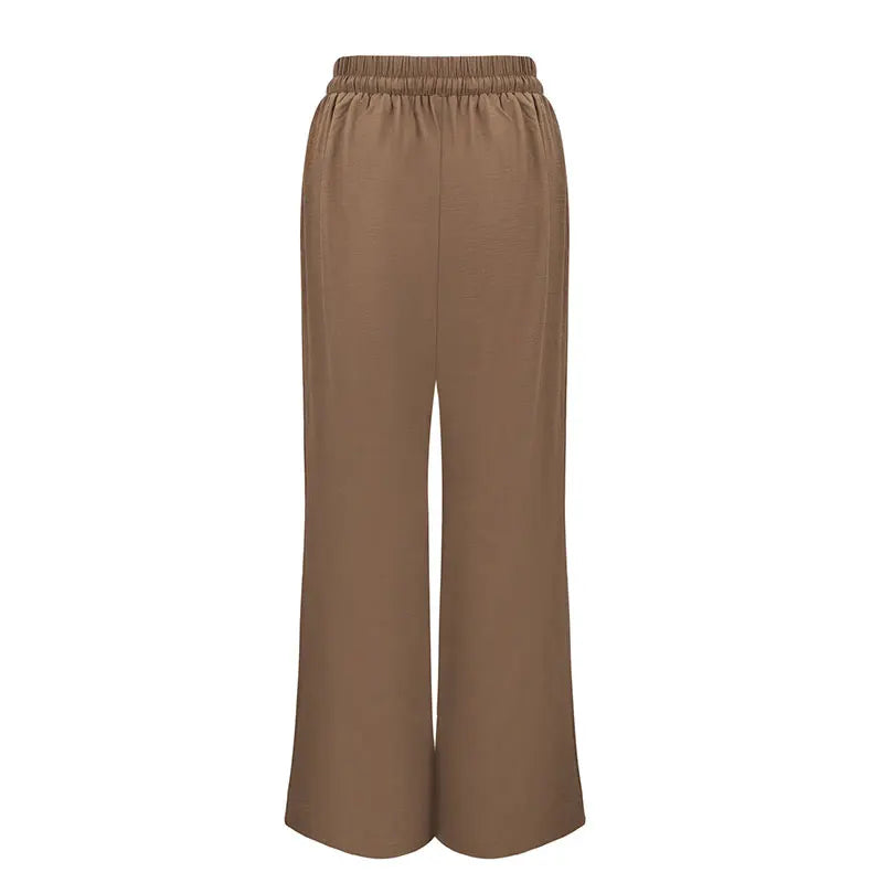 New Women Trousers Summer Streetwear Fashion Lace-up Loose Casual Slim Pants Elegant Lady Personality Versatile Knitted Clothing