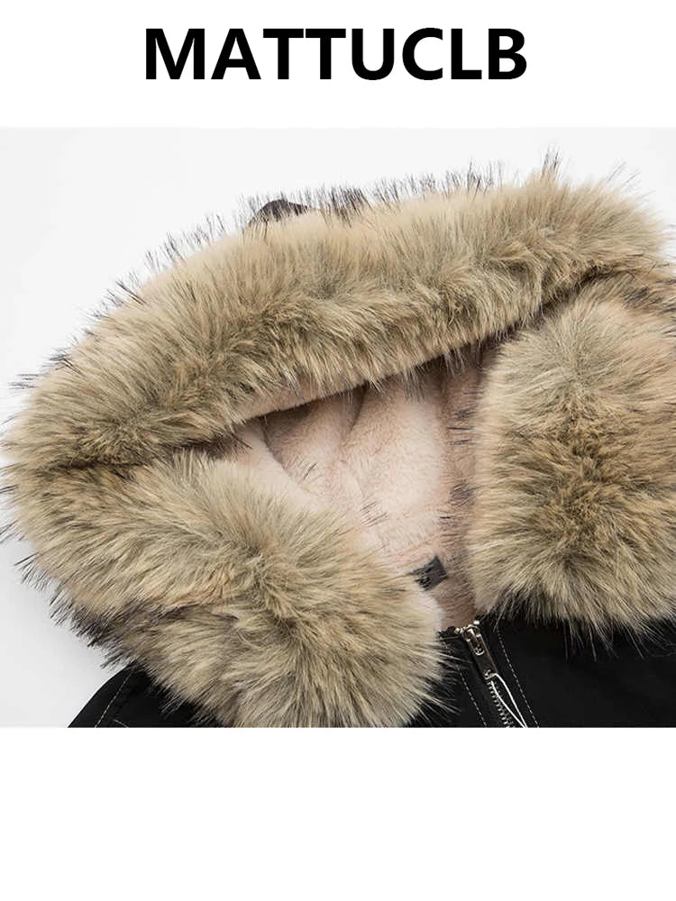 Winter Women's Lambs Wool Hoodie Jacket American Retro Faux Fur Outwear Coat Y2k Korean Fashion 2000s High Street Thick Warm