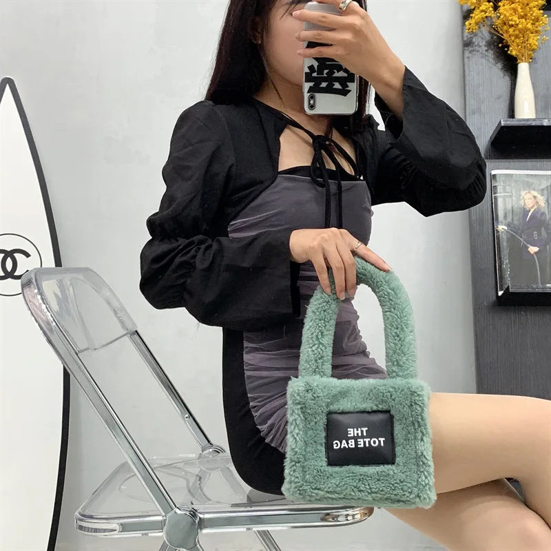 Tote Bag for Women Winter Designer Lamb Wool Fashion Letters Handbags Women's Luxury Shoulder Crossbody Bags Handbag Totes