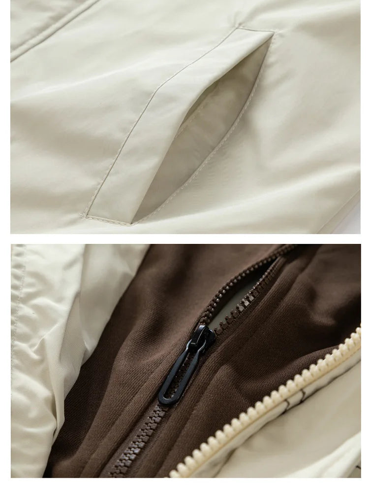 Men's Jacket Thin Hooded Jacket Youth Autumn and Winter New Popular Color Matching High-end Baseball Uniform Casual Hooded