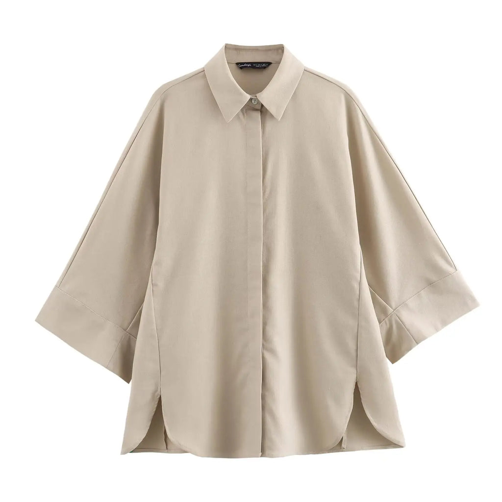 2025ZA&JIA new women's wear European and American style French design shirt versatile casual loose shirt