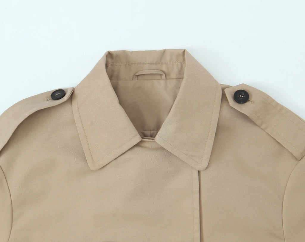 Women Jackets 2025 Autumn Winter New Fashion Laple Long Sleeves Double-Breasted Jacket Female Elegant Windcoat Style New Coats