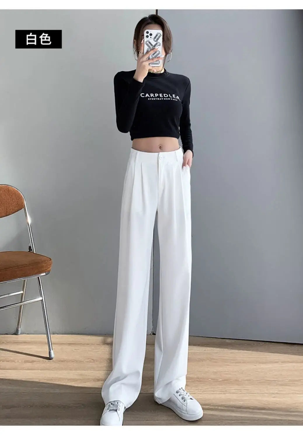 Trousers for Women Summer Women's Suit Pants 2025 White High Waist Fluid Korean Style Wide Leg Palazzo Straight Fashion Casual