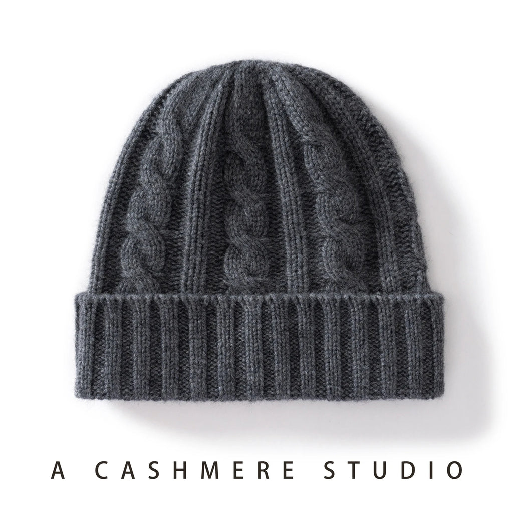 Cashmere Hat For Women/Men Winter New Thickened Fashion Solid Twisted Knitted Beanies Hats Casual Unisex Outdoor Soft Warm Caps