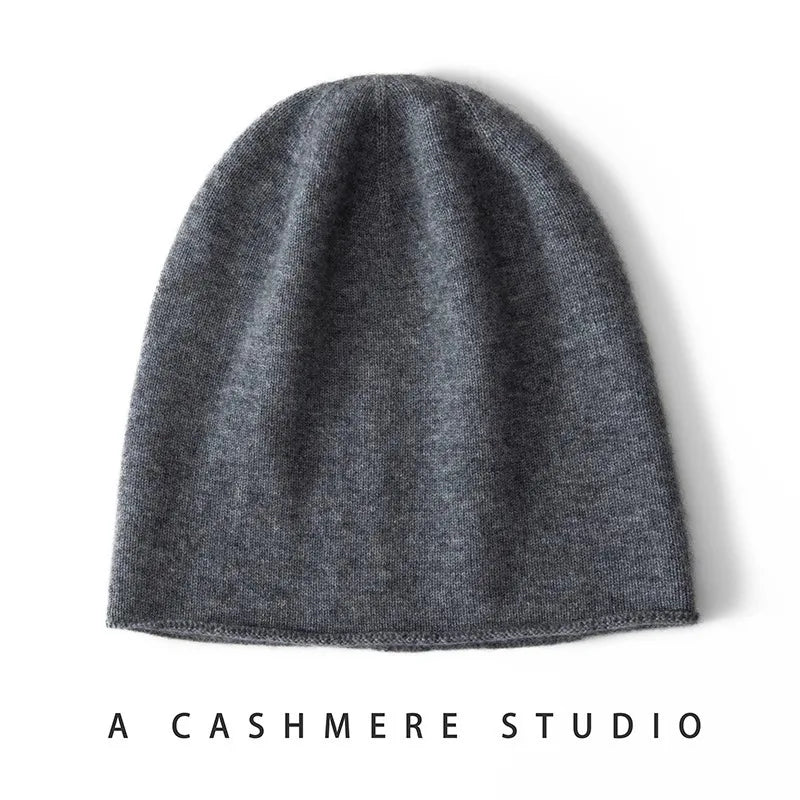 100% pure goat wool hat in winter men and women couples knitted piles of hats to keep warm and versatile