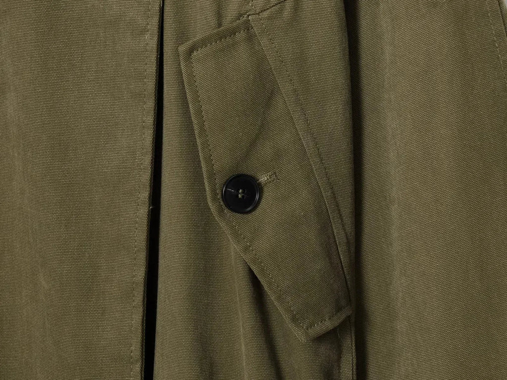 Women's 2025 Autumn New Trench Coat Style Army Green Long Sleeve Cotton Belt Decorative Trench Coat Casual Versatile jacket