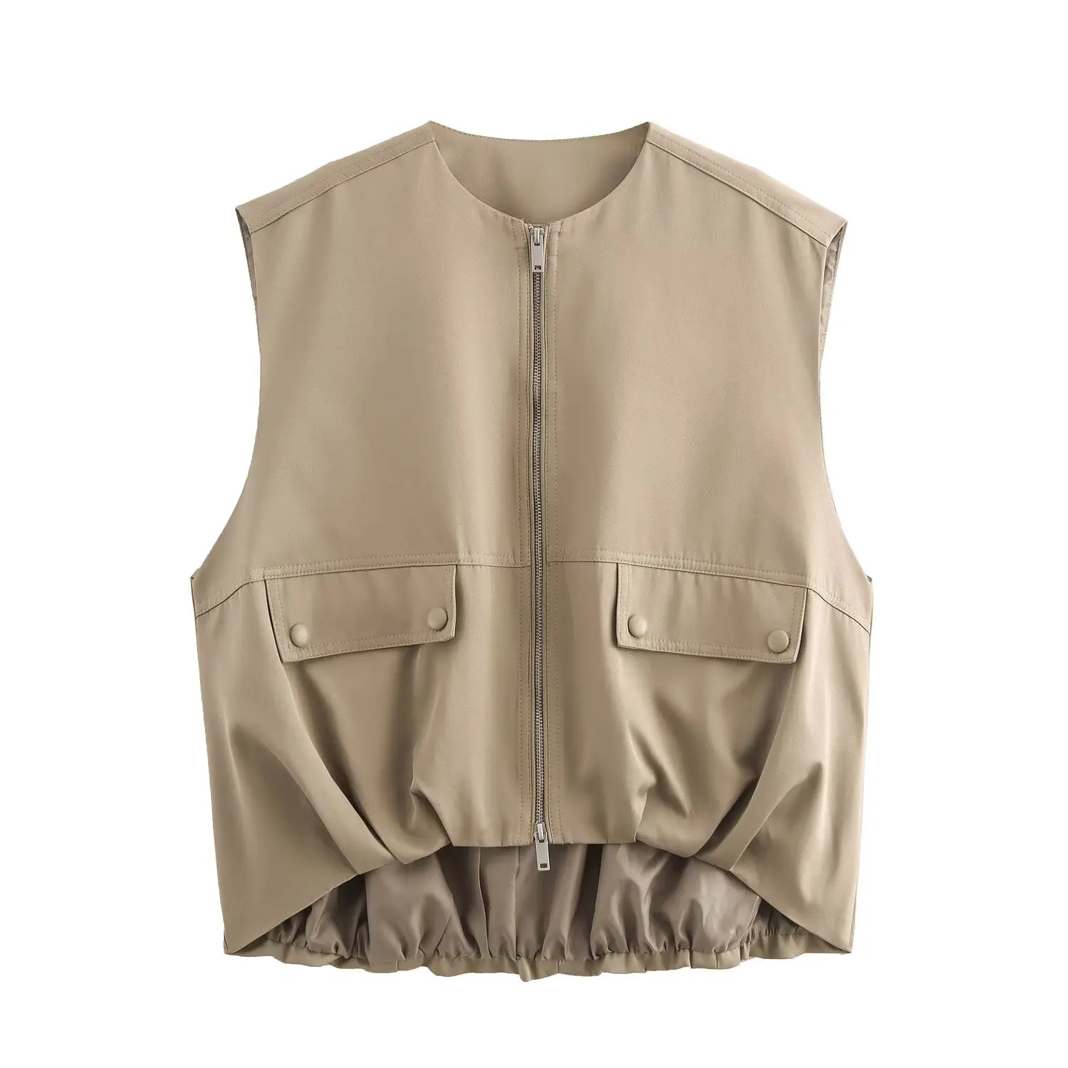 ZAJIA 2025 Spring New Women's Clothing European and American Style French Fashion Design Loose Vest Top